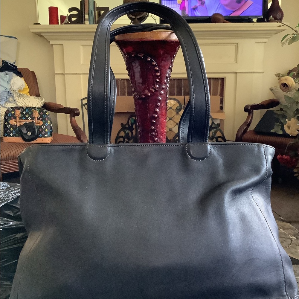 Authentic vintage coach bleecker large black leather tote bag 18x11